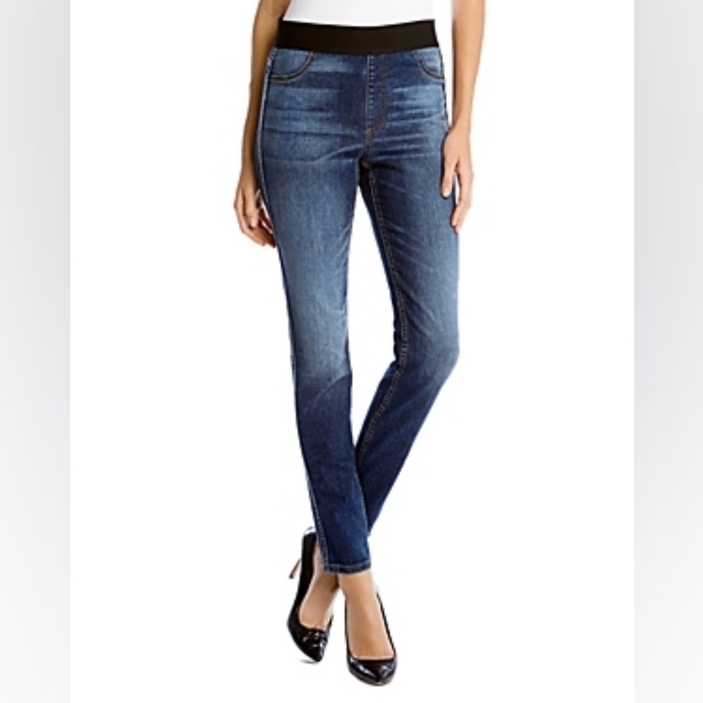 Karen Kane Women's Faded stretch Denim Blue Jeans Leggings Vintage Wash Sz 4 New